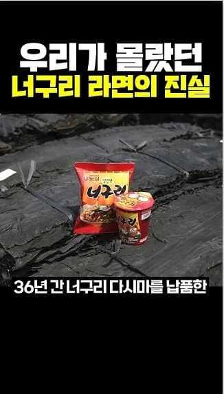 우리가 몰랐던 너구리 라면의 진실 ㄷㄷㄷ